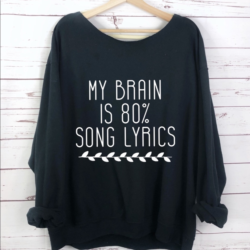 NEW🌺 SONG LYRICS GRAPHIC SWEATER OVERSIZED S-5X